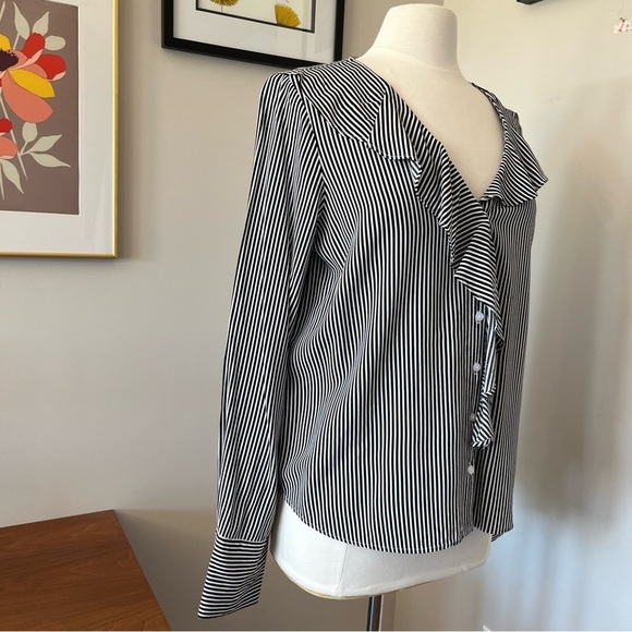 RENUAR Flowy Striped Button Down Top - Picture 2 of 7